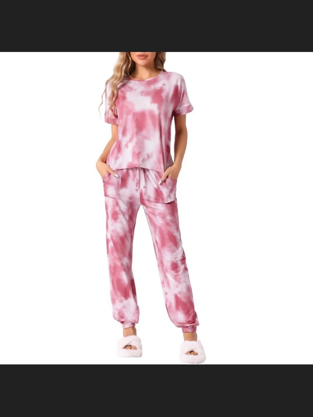 Tie-Dye Pink Lounge pj set  - Relaxed Women’s Pants & Top